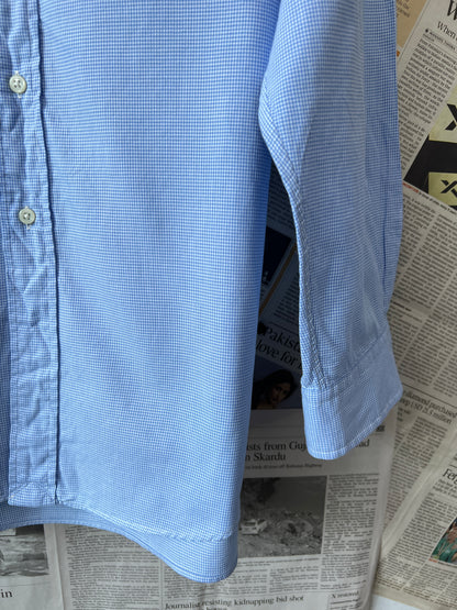 Ralph Lauren® XXL | Chest 28 | Blue Pin Check | Shirt | Cotton