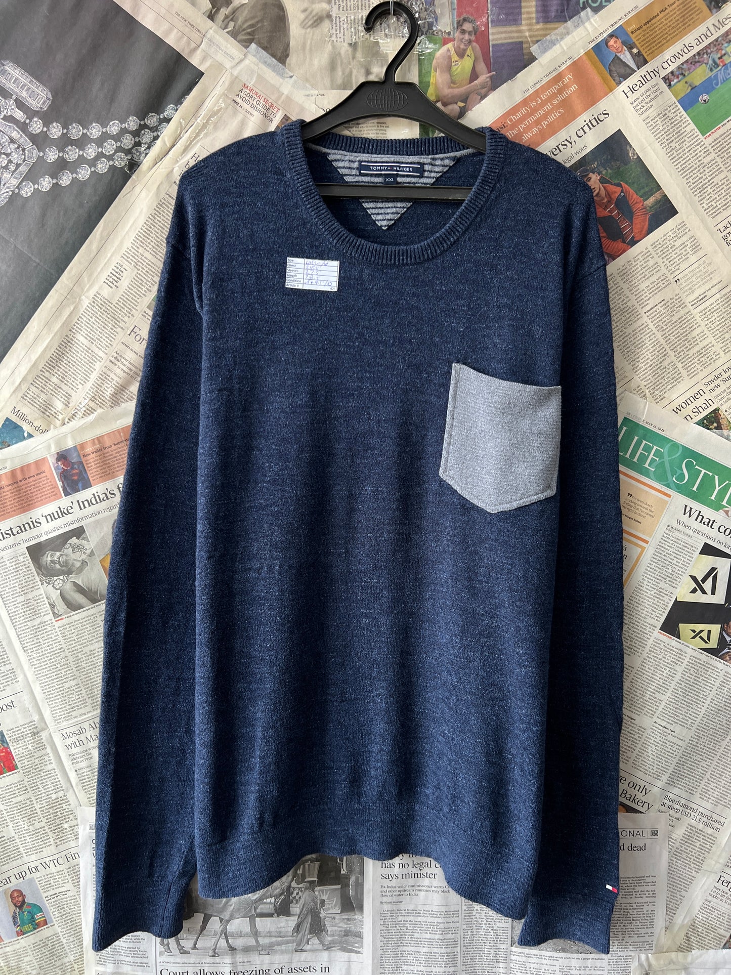 T*mmy Hilfiger® Large/XL | Chest 24.5 | Blue | Sweater | Cotton Wool Blend | 421