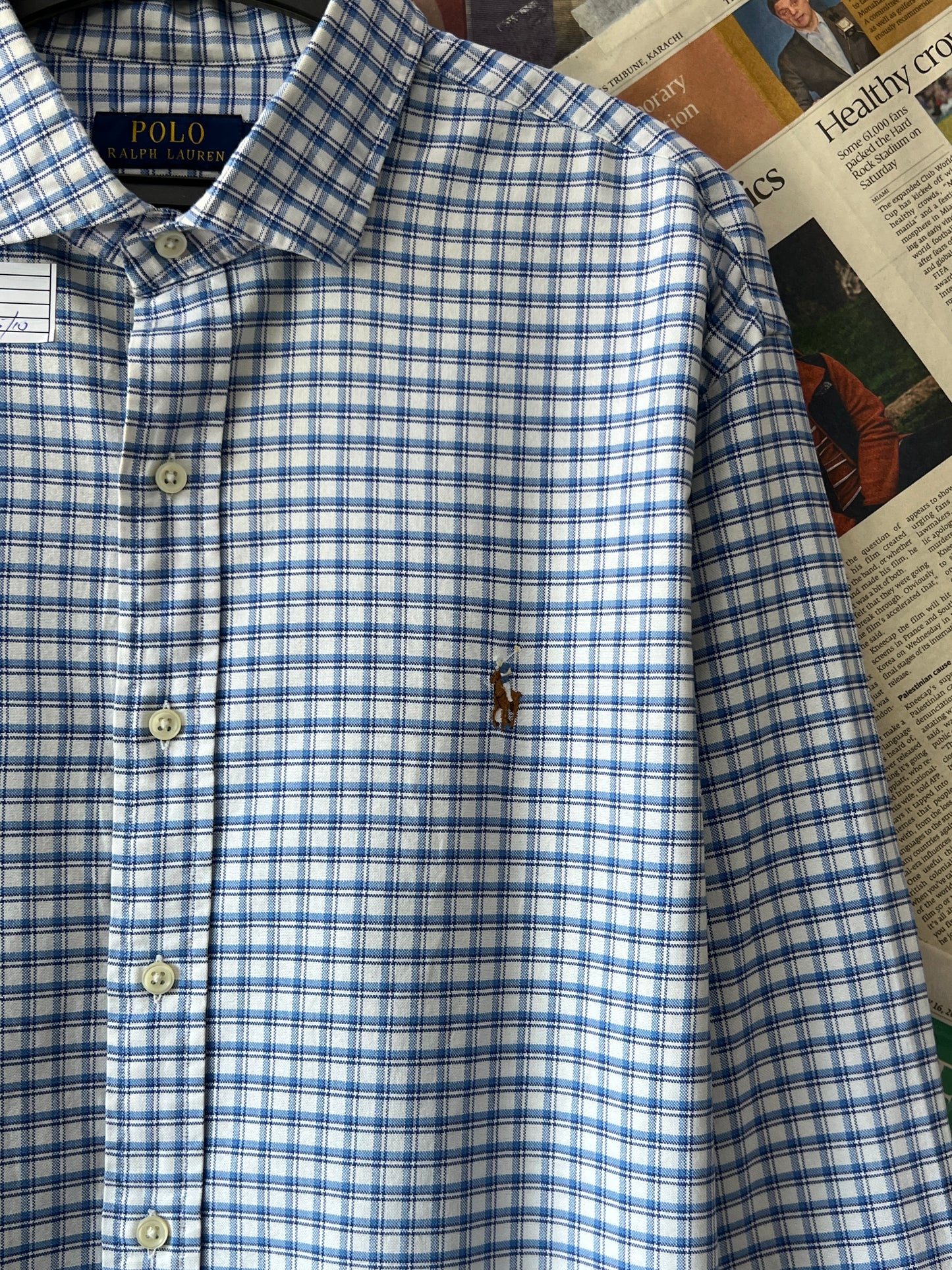 Ralph Lauren® Blue Check | Chest: 27 | XXL | Shirt | Cotton