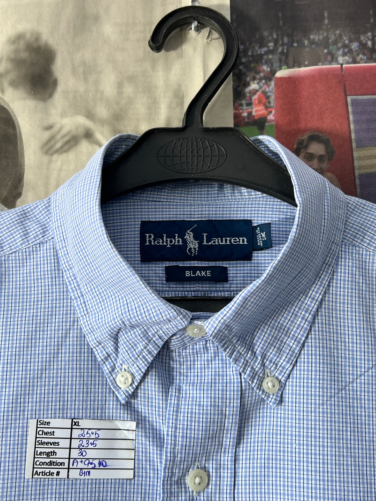 Ralph Lauren® XL | Chest 25.5 | Blue Check | Shirt | Cotton