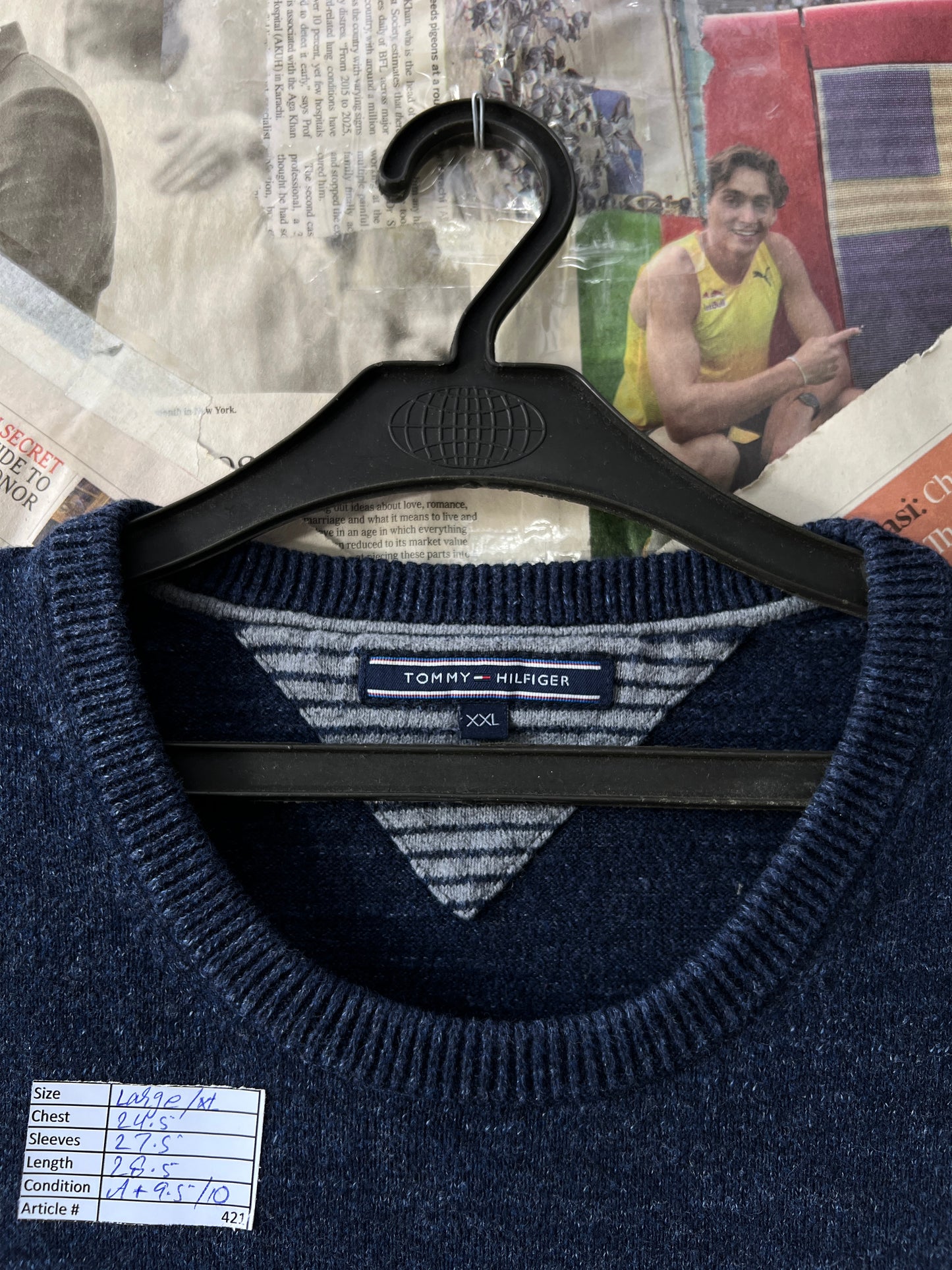 T*mmy Hilfiger® Large/XL | Chest 24.5 | Blue | Sweater | Cotton Wool Blend | 421