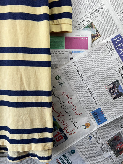 Ralph Lauren® Yellow Striped | Chest 23.5 | Large | Polo | Cotton
