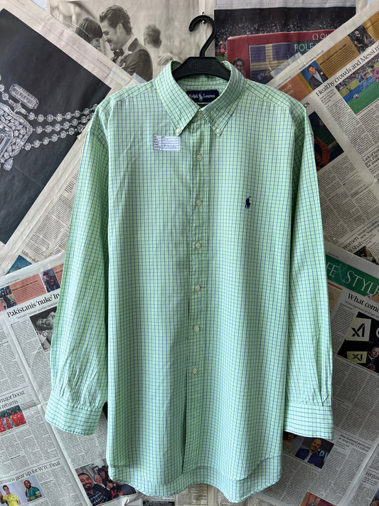 Ralph Lauren® Cucumber Check | Chest: 26.5 | XXL | Shirt | Cotton