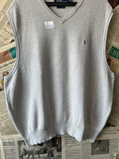 Ralph Lauren® XL | Chest 25 | Grey | Sleeveless Sweater | Cotton | 716