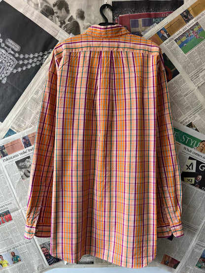 Ralph Lauren® Orange Check | Chest: 29 | XXXL | Shirt | Cotton