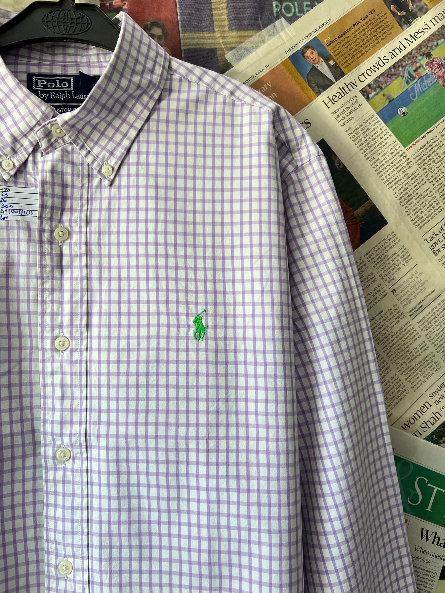 Ralph Lauren® Violet Check | Chest 23 | Large | Cotton