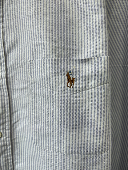 Ralph Lauren® XL | Chest 26 | Grey Striped Oxford | Shirt | Cotton