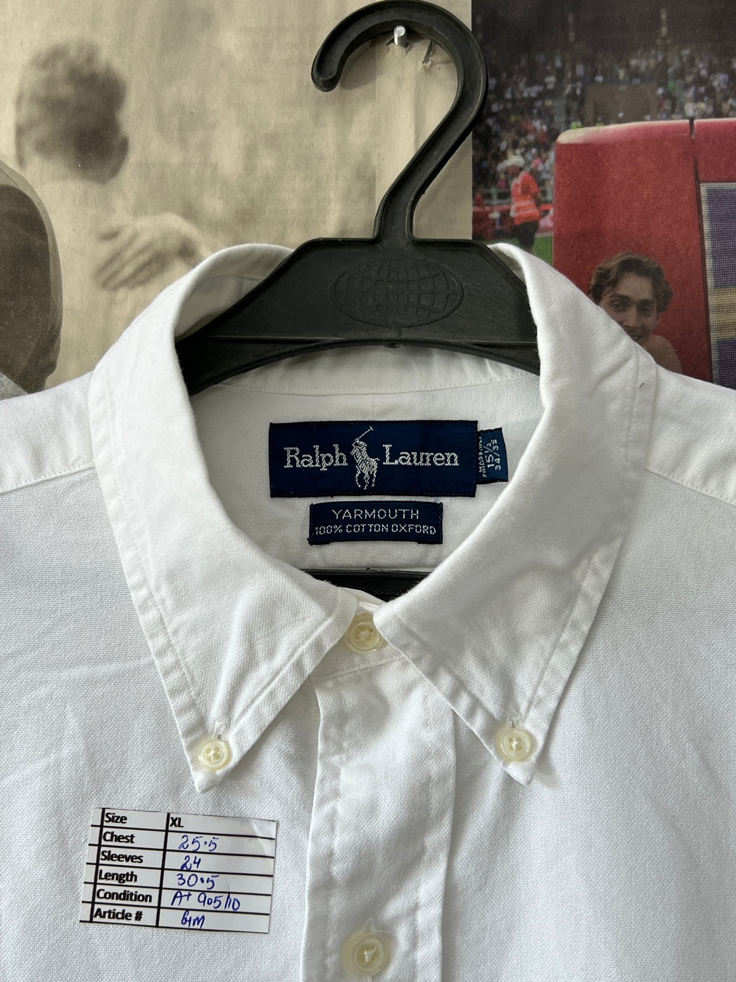 Ralph Lauren® XL | Chest 25.5 | White Oxford | Shirt | Cotton