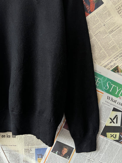 Ralph Lauren® Black | Chest 19 | Small | V-Neck Sweater | Merino Wool