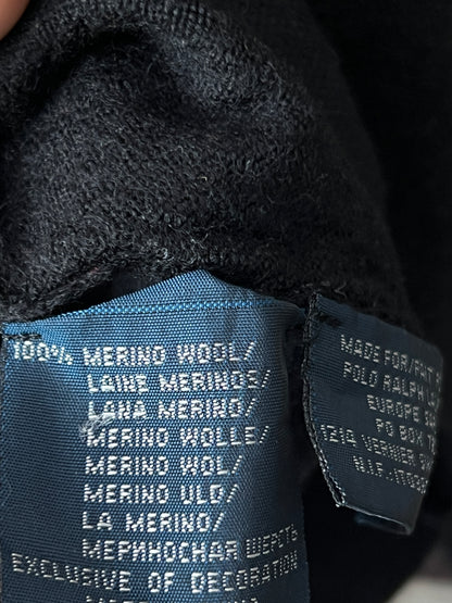 Ralph Lauren® Black | Chest 19 | Small | V-Neck Sweater | Merino Wool