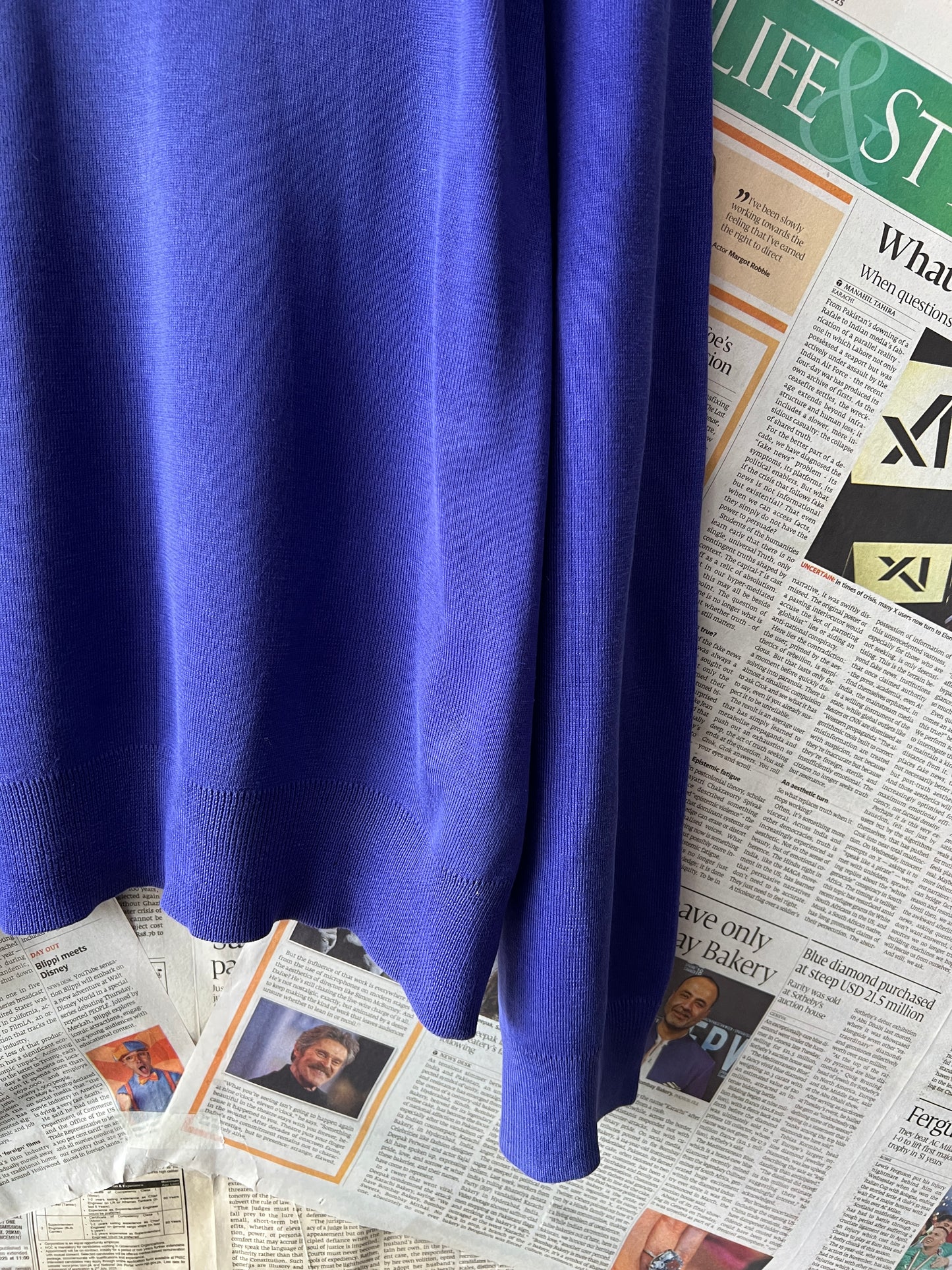 Ralph Lauren® Royal Blue | Chest 24 | Large | V-Neck Sweater | Pima Cotton