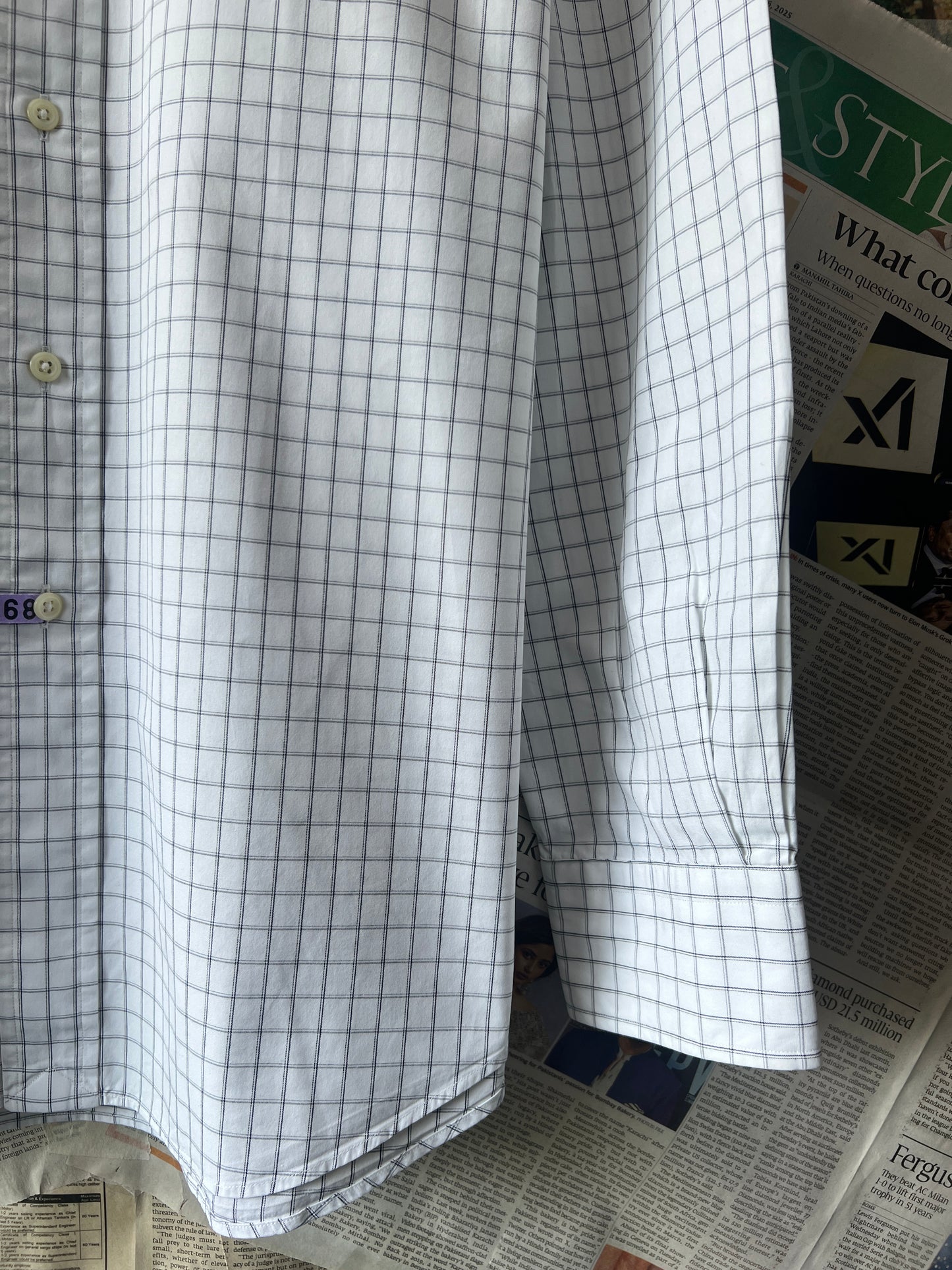 Ralph Lauren® White Check | Chest 25 | XL | Shirt | Cotton