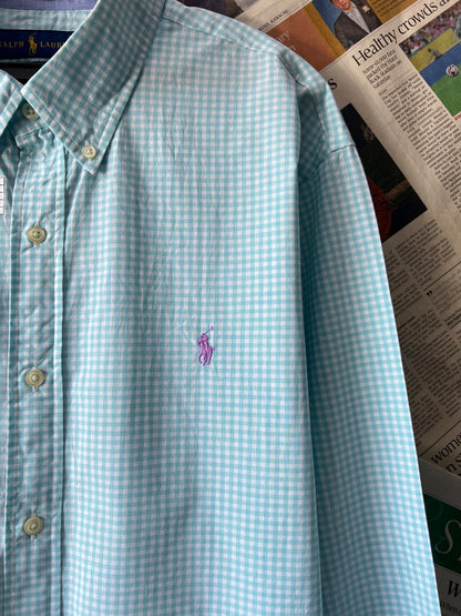Ralph Lauren® Cyan in Check | Chest 26 | XL | Shirt | Cotton