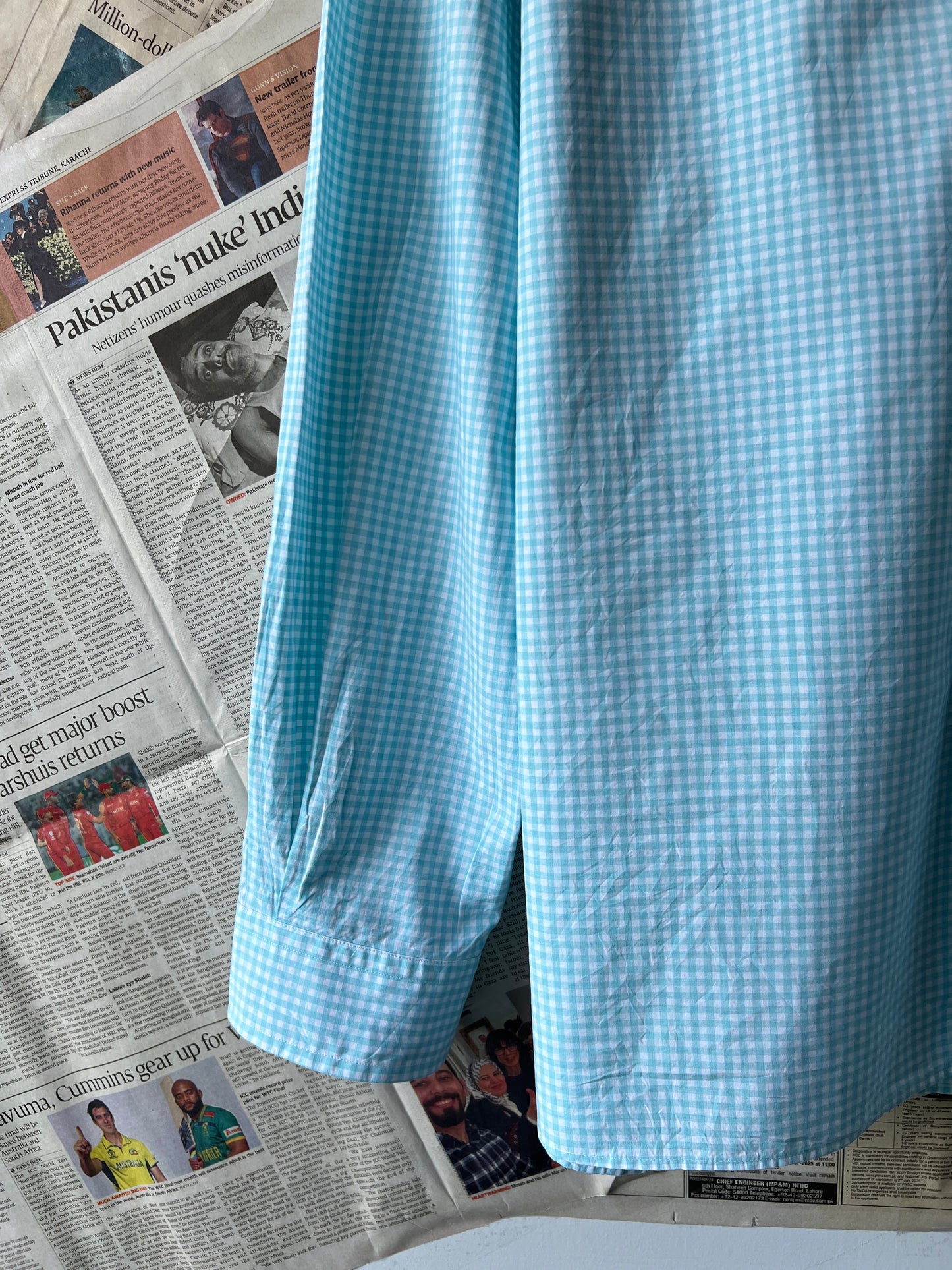 Ralph Lauren® Cyan in Check | Chest 26 | XL | Shirt | Cotton