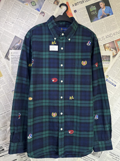 Ralph Lauren® Large | Chest 23.5 | Polo Ralph Lauren navy blue watch Tartan Embroidered | Oxford Cotton | 2020