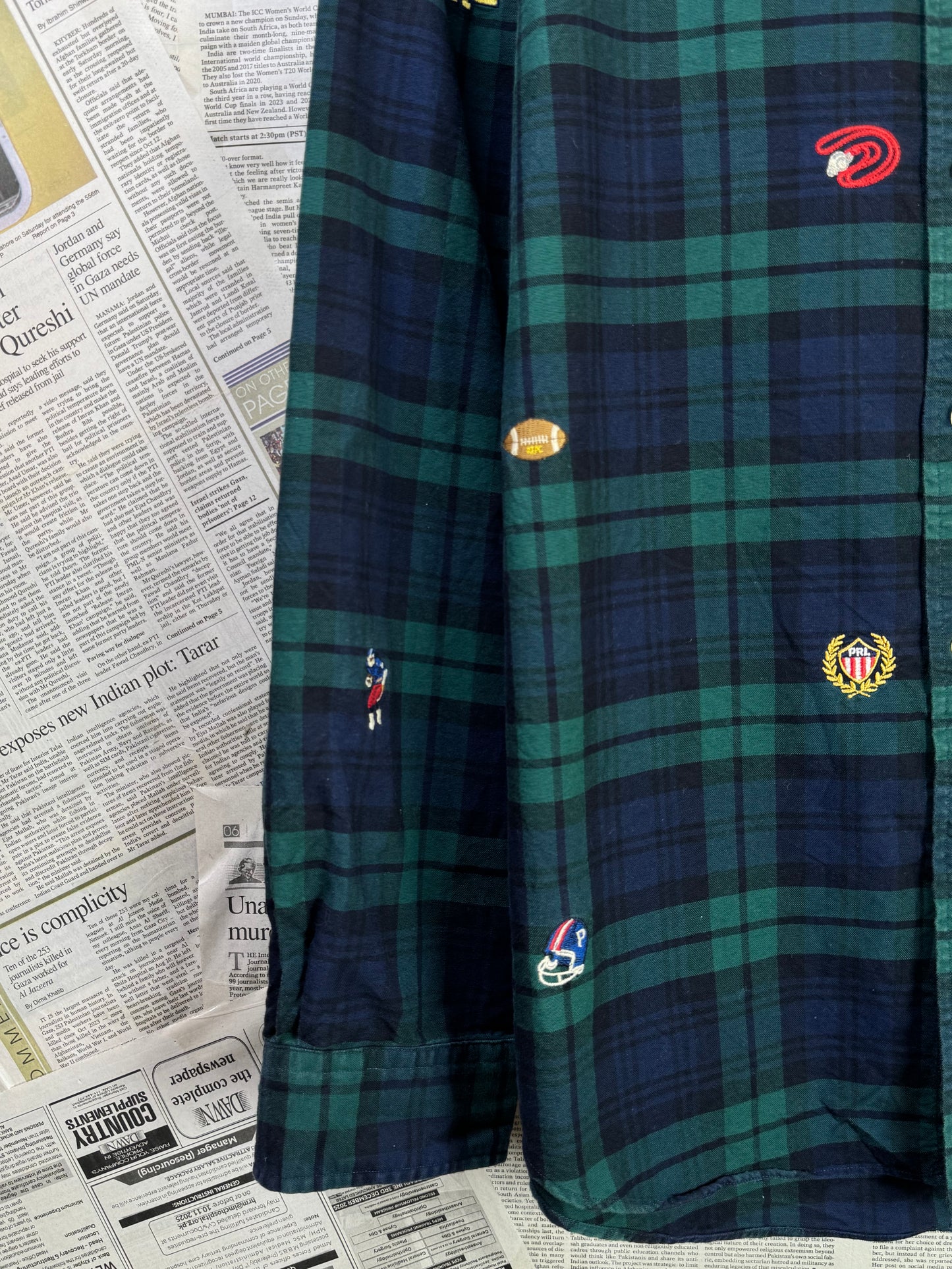 Ralph Lauren® Large | Chest 23.5 | Polo Ralph Lauren navy blue watch Tartan Embroidered | Oxford Cotton | 2020