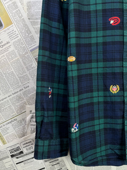 Ralph Lauren® Large | Chest 23.5 | Polo Ralph Lauren navy blue watch Tartan Embroidered | Oxford Cotton | 2020