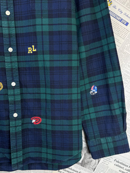 Ralph Lauren® Large | Chest 23.5 | Polo Ralph Lauren navy blue watch Tartan Embroidered | Oxford Cotton | 2020
