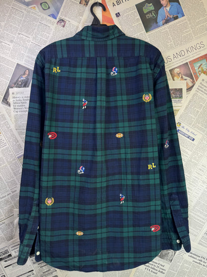 Ralph Lauren® Large | Chest 23.5 | Polo Ralph Lauren navy blue watch Tartan Embroidered | Oxford Cotton | 2020