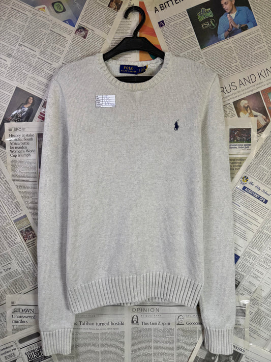 Women-Ralph Lauren® S | Bust 17.5" | Grey | Knit Sweater | Cotton | 2200
