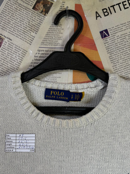 Women-Ralph Lauren® S | Bust 17.5" | Grey | Knit Sweater | Cotton | 2200