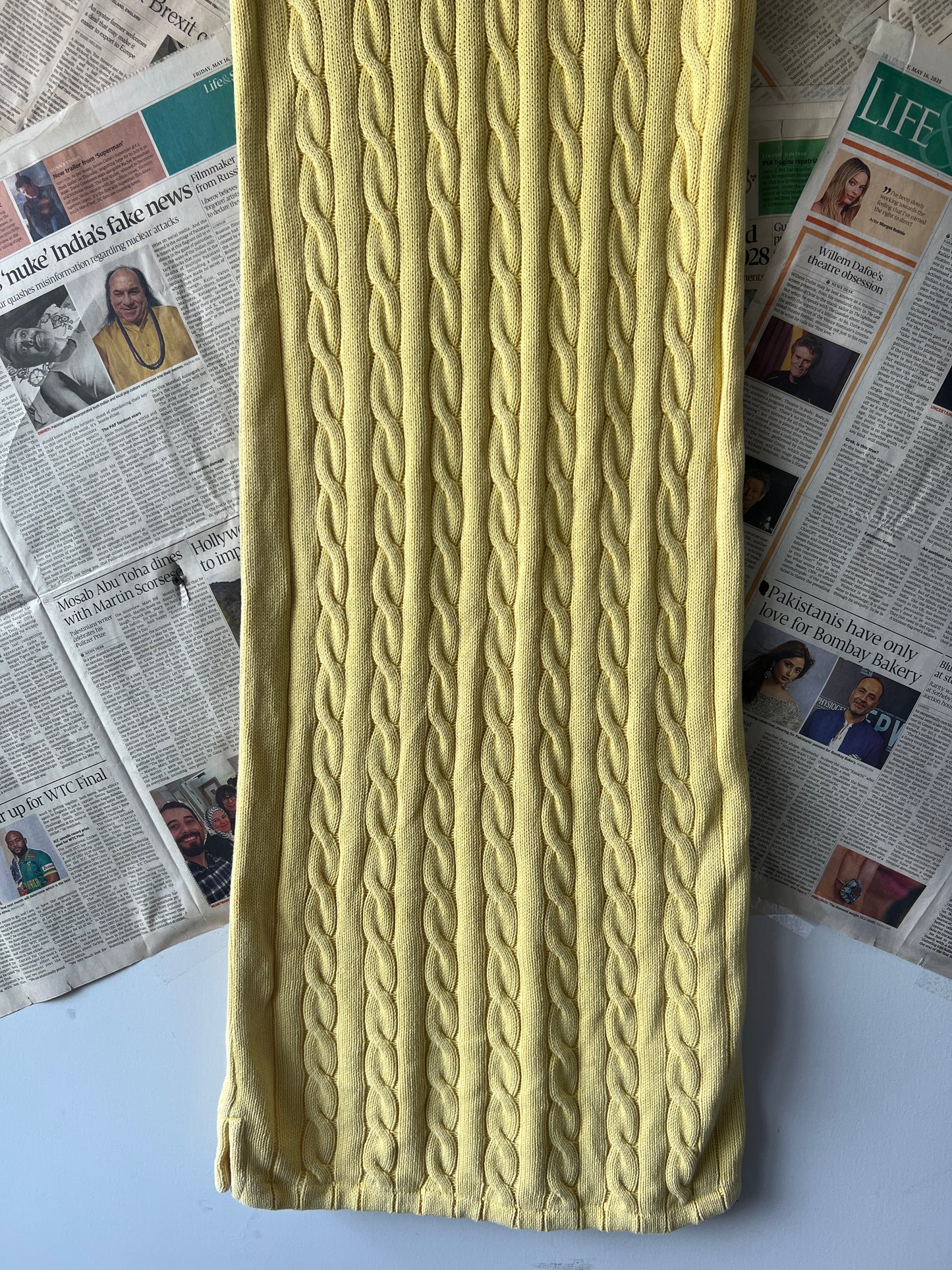 Women-Ralph Lauren® Yellow | Bust 17" | Small | Dress | Cotton