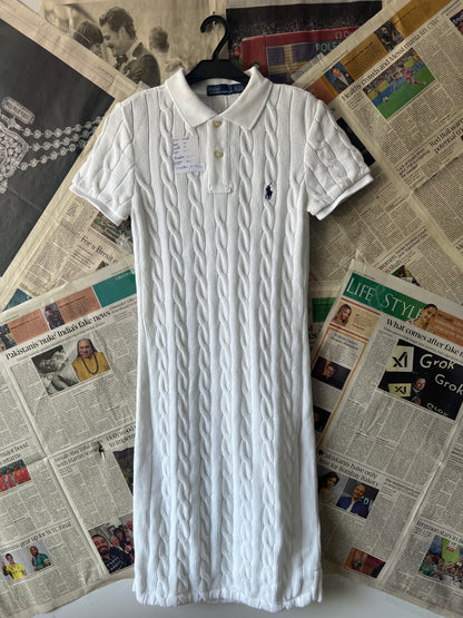 Women-Ralph Lauren® White | Bust 16" | Small | Dress | Cotton