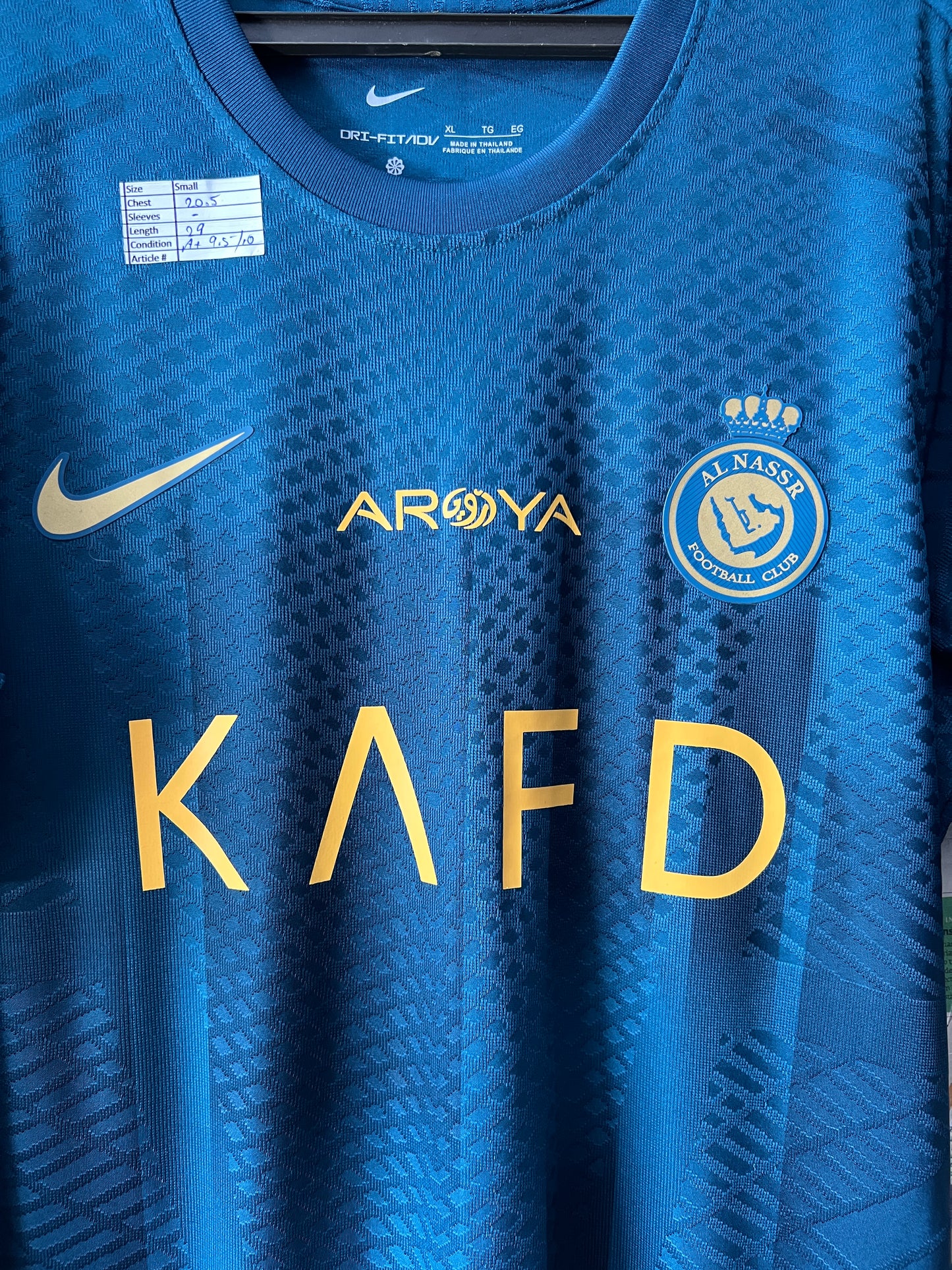 RONALDO AL NASR Football Club ® Blue | Chest 20.5 | Small | T-Shirt