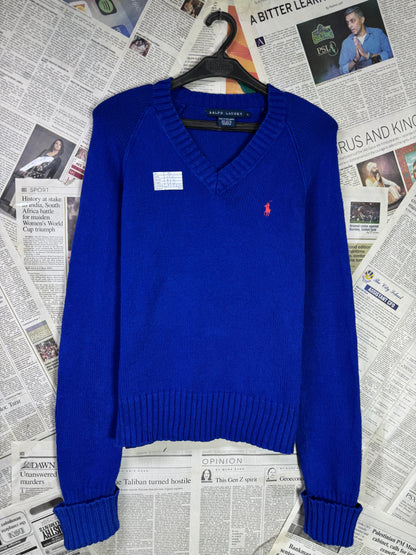 Women-Ralph Lauren® S | Bust 17.5" | Royal Blue | Knit Sweater | Cotton | 2223