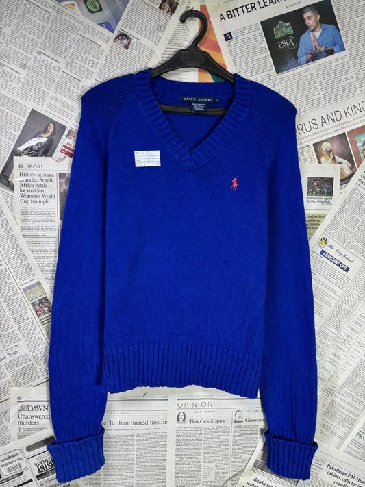 Women-Ralph Lauren® S | Bust 17.5" | Royal Blue | Knit Sweater | Cotton | 2223