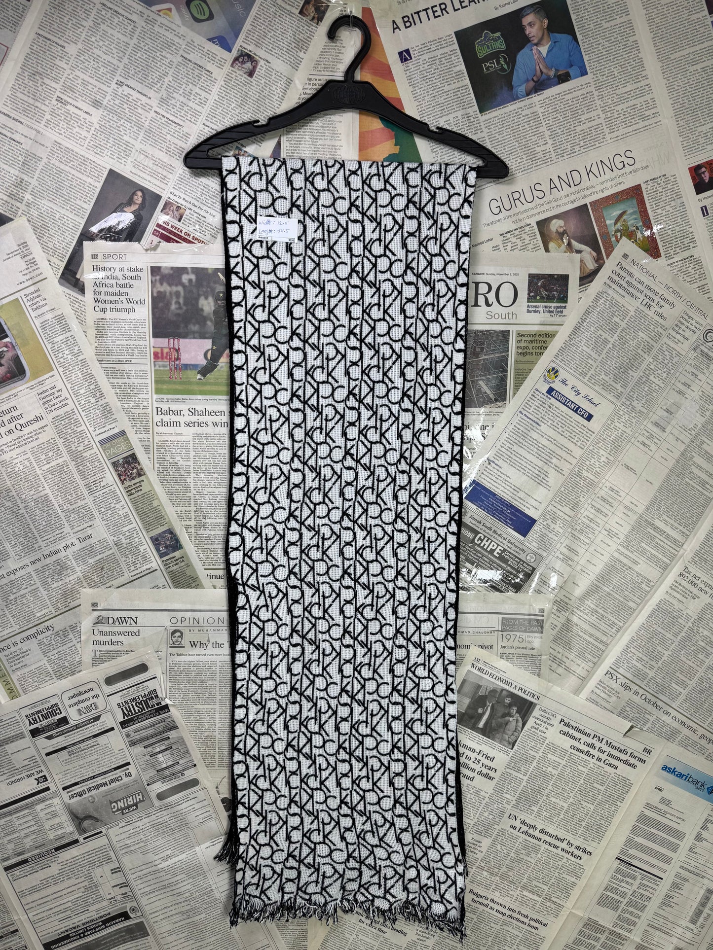 C*lvin Klein® Length: 74.5" | White | Muffler | 3193