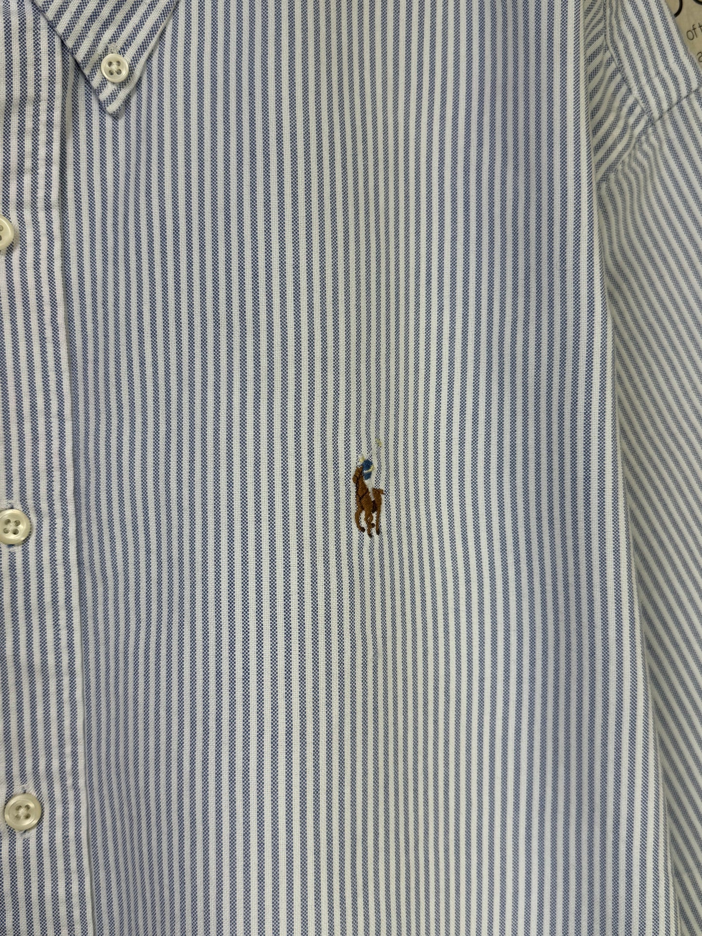 Ralph Lauren® XXXL | Chest 29.5 | Grey & White Stripes | Oxford Shirt | Cotton | 3390