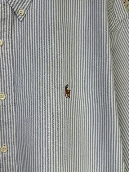 Ralph Lauren® XXXL | Chest 29.5 | Grey & White Stripes | Oxford Shirt | Cotton | 3390