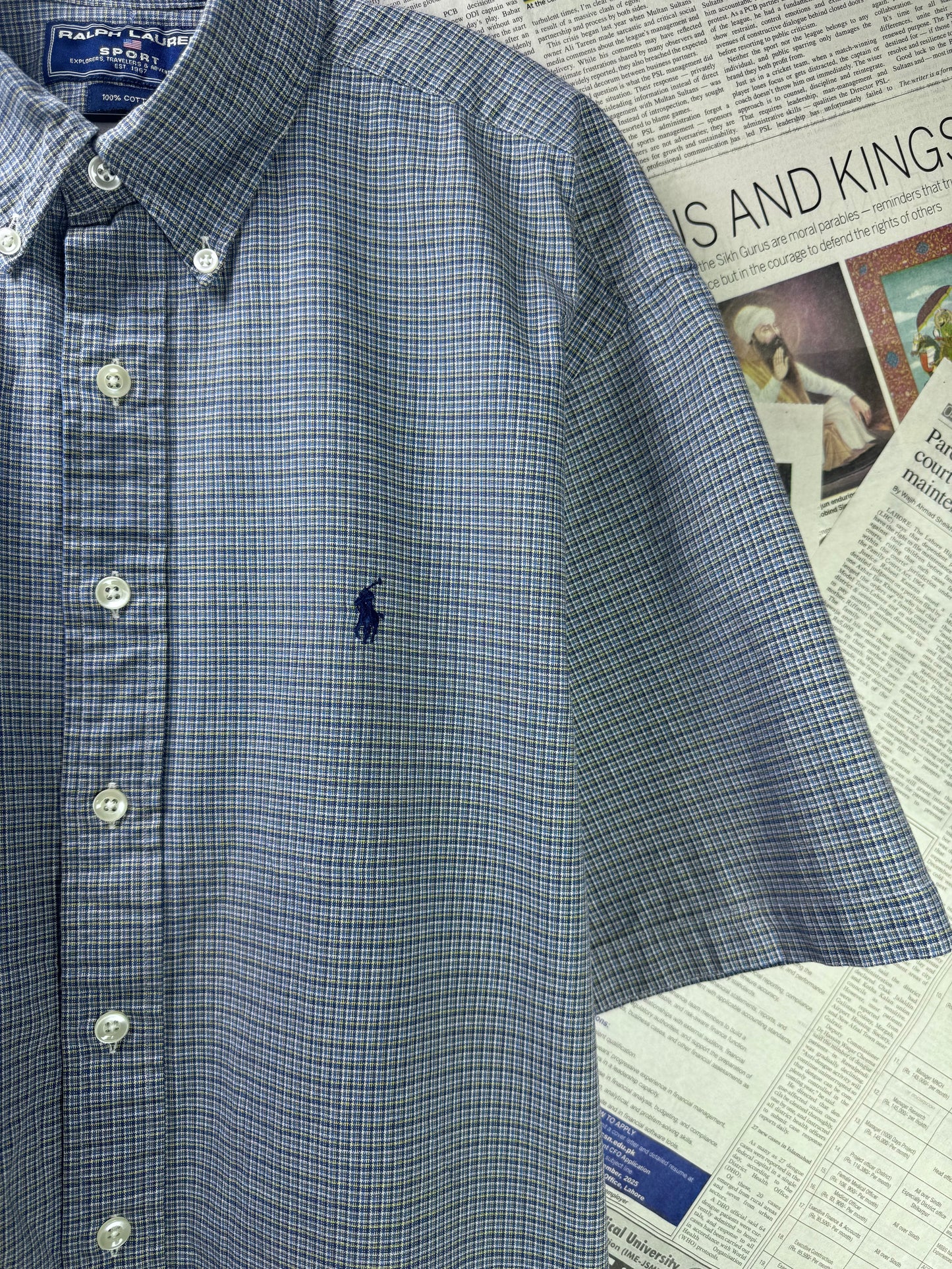 Ralph Lauren® XXL | Chest 27 | Gingham Pattern | Shirt | Cotton | 3579
