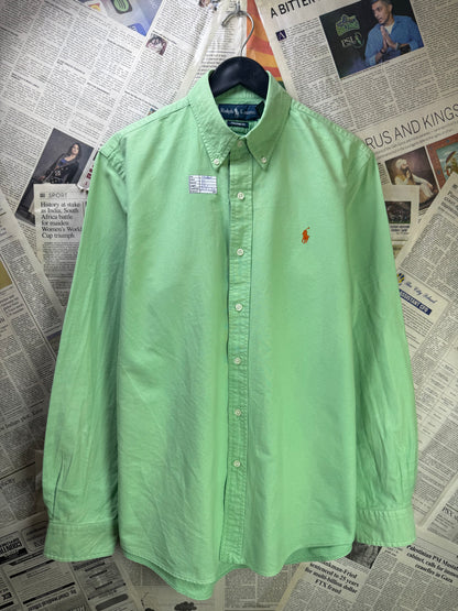Ralph Lauren® Medium | Chest 22" | Mint-Green | Oxford Shirt | 3368