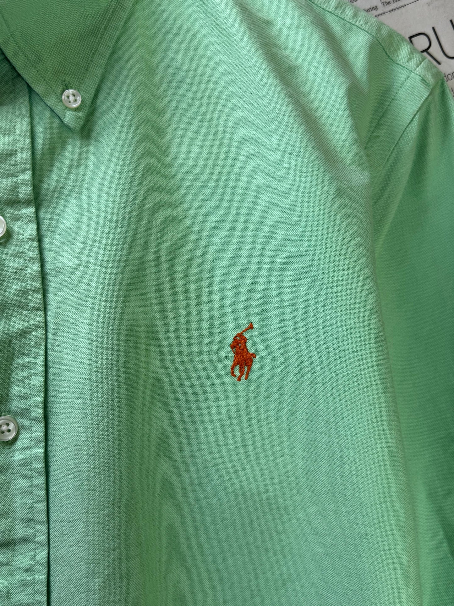 Ralph Lauren® Medium | Chest 22" | Mint-Green | Oxford Shirt | 3368