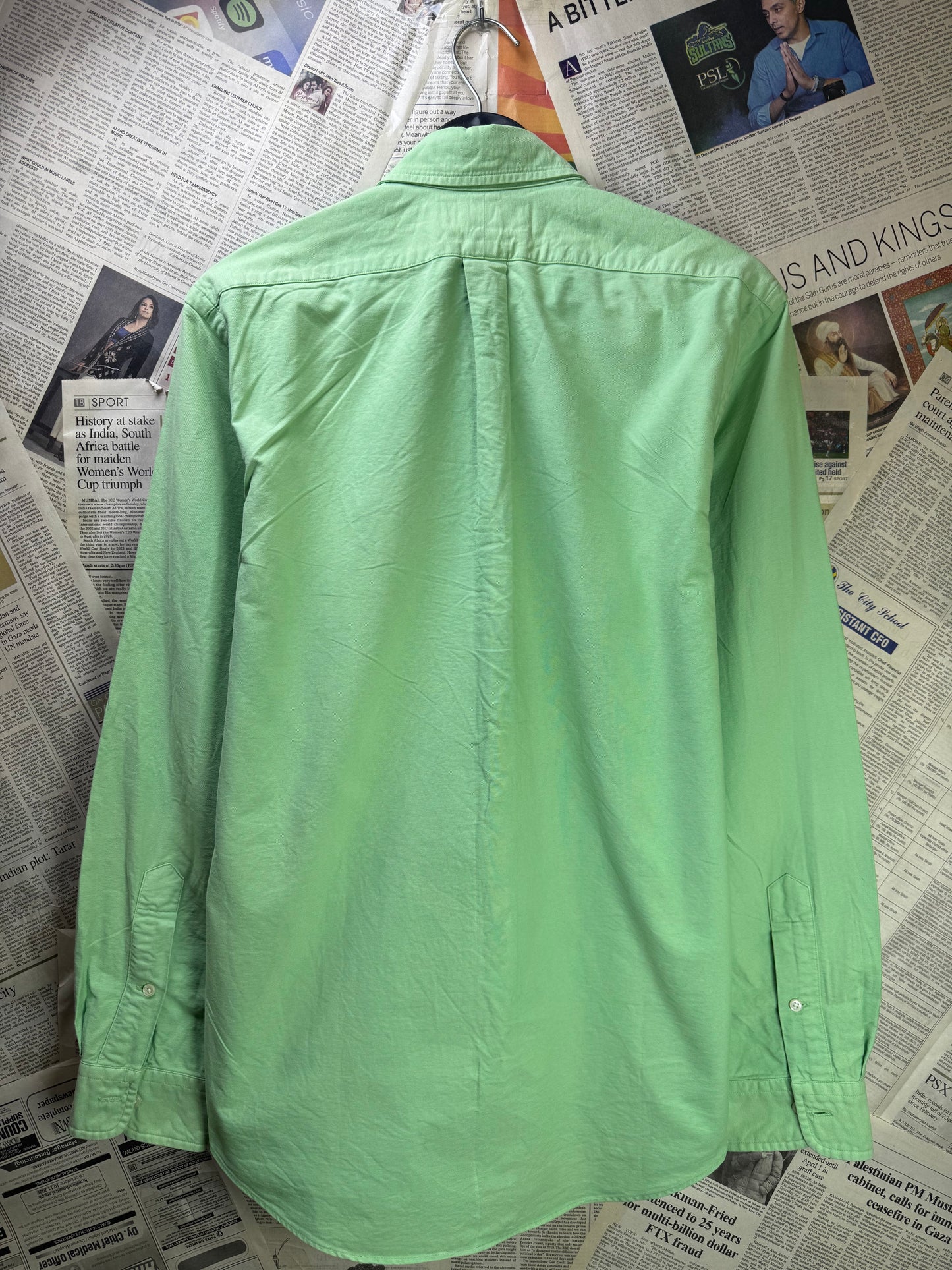 Ralph Lauren® Medium | Chest 22" | Mint-Green | Oxford Shirt | 3368