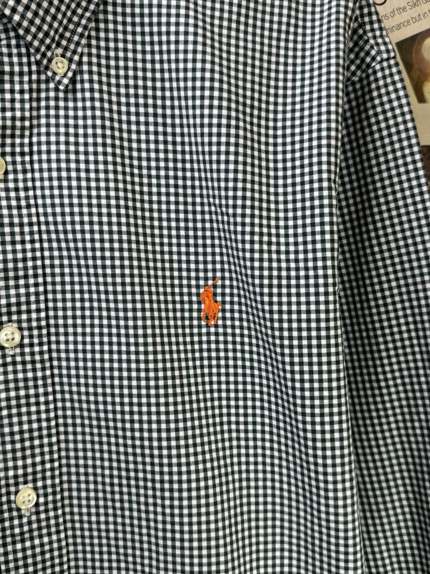 Ralph Lauren® Large | Chest 24 | Olive Green & White Check | Shirt | Cotton | 3565