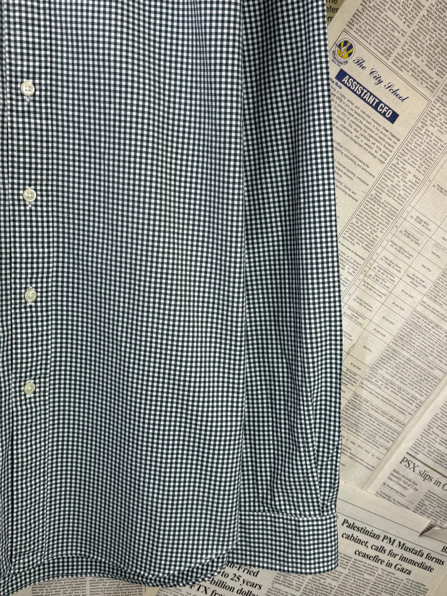 Ralph Lauren® Large | Chest 24 | Olive Green & White Check | Shirt | Cotton | 3565