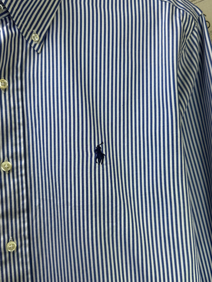 Ralph Lauren® XL | Chest 25.5" | White with Blue Stripes | Shirt | Cotton | 3372