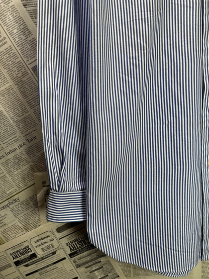 Ralph Lauren® XL | Chest 25.5" | White with Blue Stripes | Shirt | Cotton | 3372