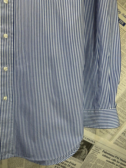 Ralph Lauren® XL | Chest 25.5" | White with Blue Stripes | Shirt | Cotton | 3372