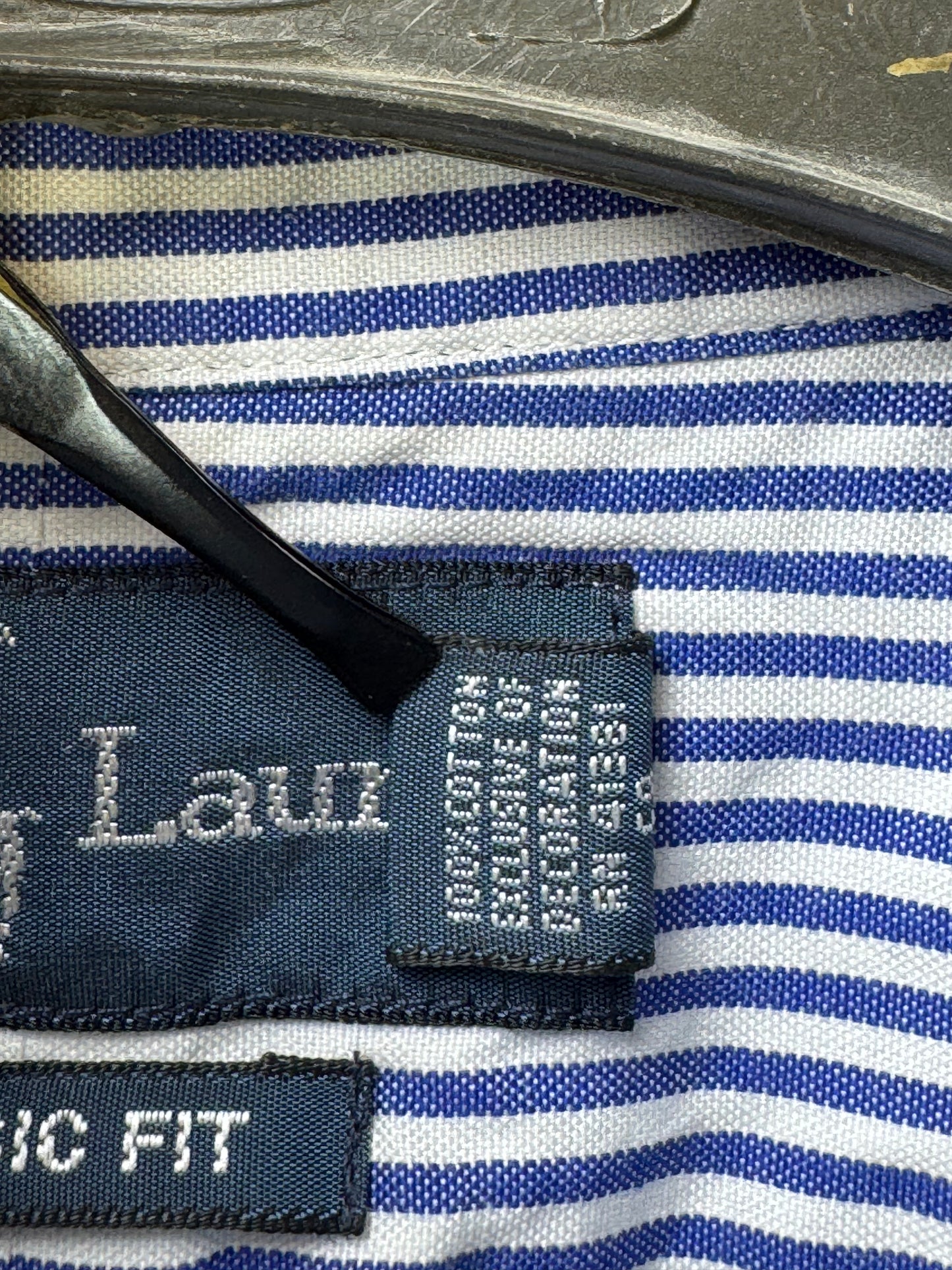 Ralph Lauren® XL | Chest 25.5" | White with Blue Stripes | Shirt | Cotton | 3372
