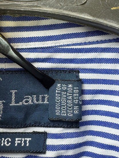 Ralph Lauren® XL | Chest 25.5" | White with Blue Stripes | Shirt | Cotton | 3372