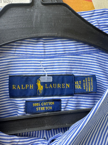 Ralph Lauren® XXXL | Chest 28.5 | Blue with White Stripes | Shirt | Cotton | 3370