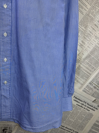 Ralph Lauren® XXXL | Chest 28.5 | Blue with White Stripes | Shirt | Cotton | 3370