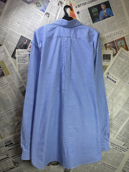 Ralph Lauren® XXXL | Chest 28.5 | Blue with White Stripes | Shirt | Cotton | 3370