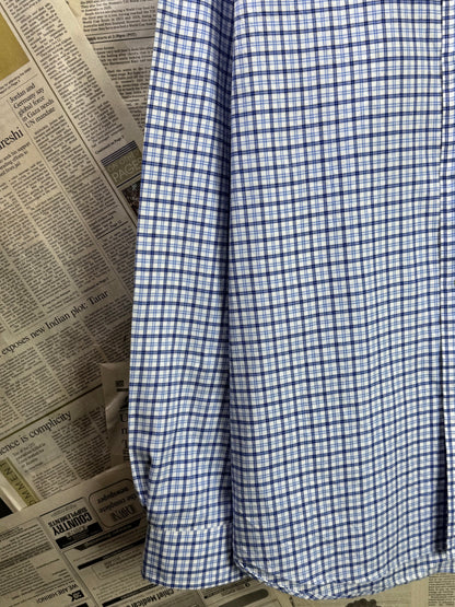 Ralph Lauren® XL | Chest 26.5" | Blue & White Check | Shirt | Cotton | 3587