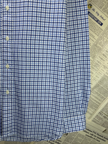 Ralph Lauren® XL | Chest 26.5" | Blue & White Check | Shirt | Cotton | 3587