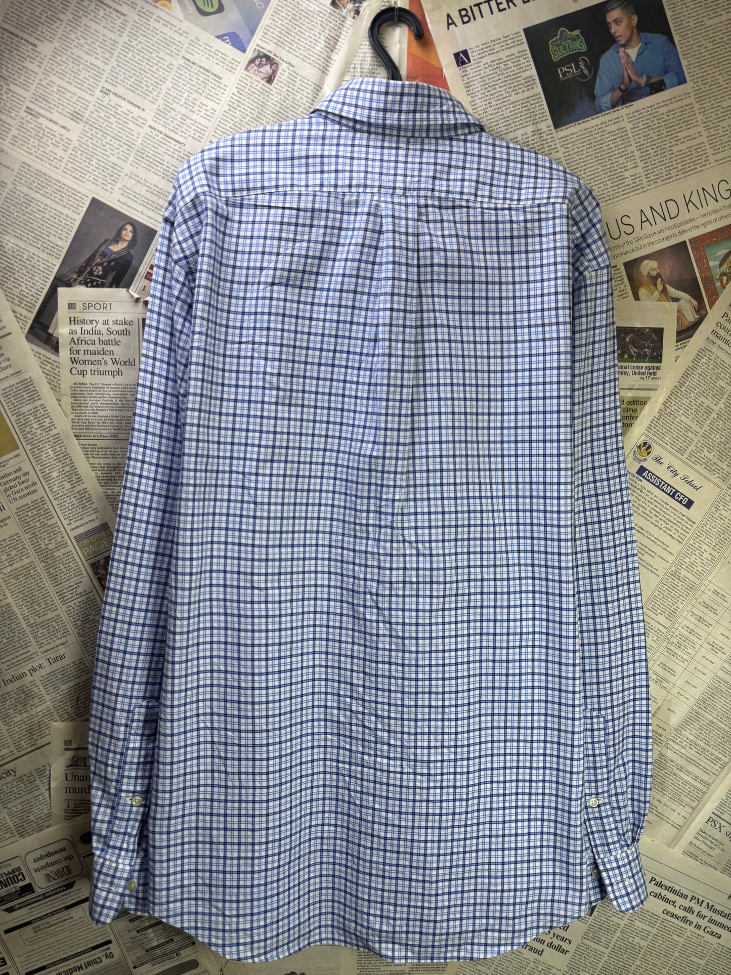 Ralph Lauren® XL | Chest 26.5" | Blue & White Check | Shirt | Cotton | 3587